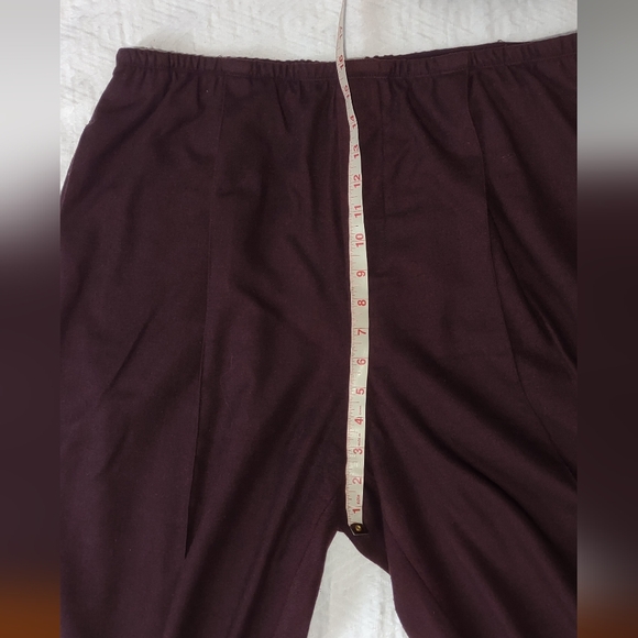 Vince *WINE COLORED* Pleated Wool Knit Wide Leg High Rise Trouser - Picture 3 of 9